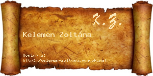 Kelemen Zoltána névjegykártya